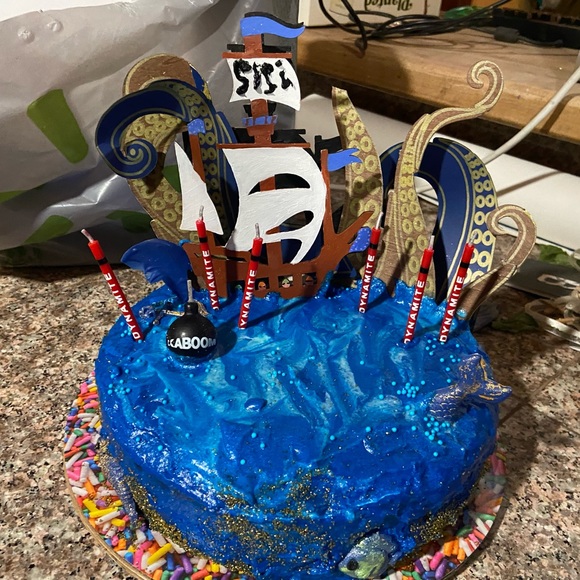 Hamilton Party Supplies Kracken Cake Topper With Pirate Ship Poshmark